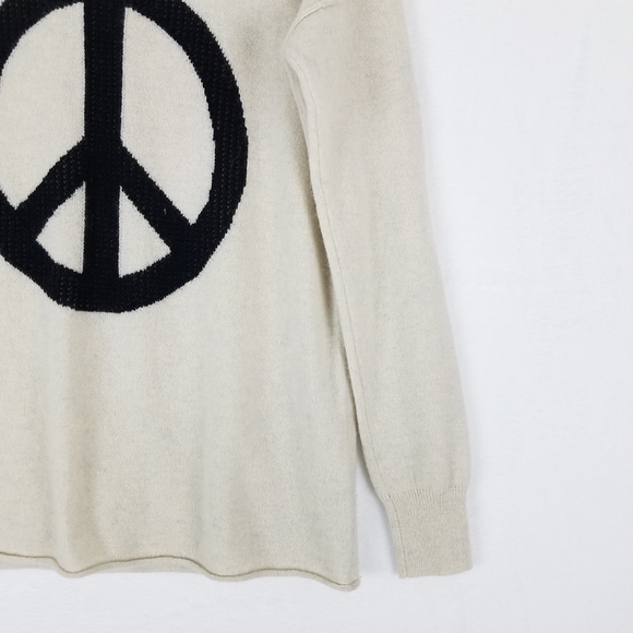 AUTUMN Cashmere Peace Sign Longsleeve Pull-over Sweater Large - Picture 6 of 10